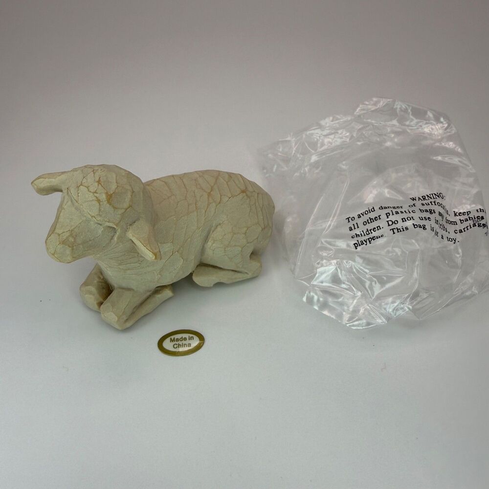 Vtg Demdaco Willow Tree Sheep Lamb Sitting Nativity Figurine 1999 Susan Lordi